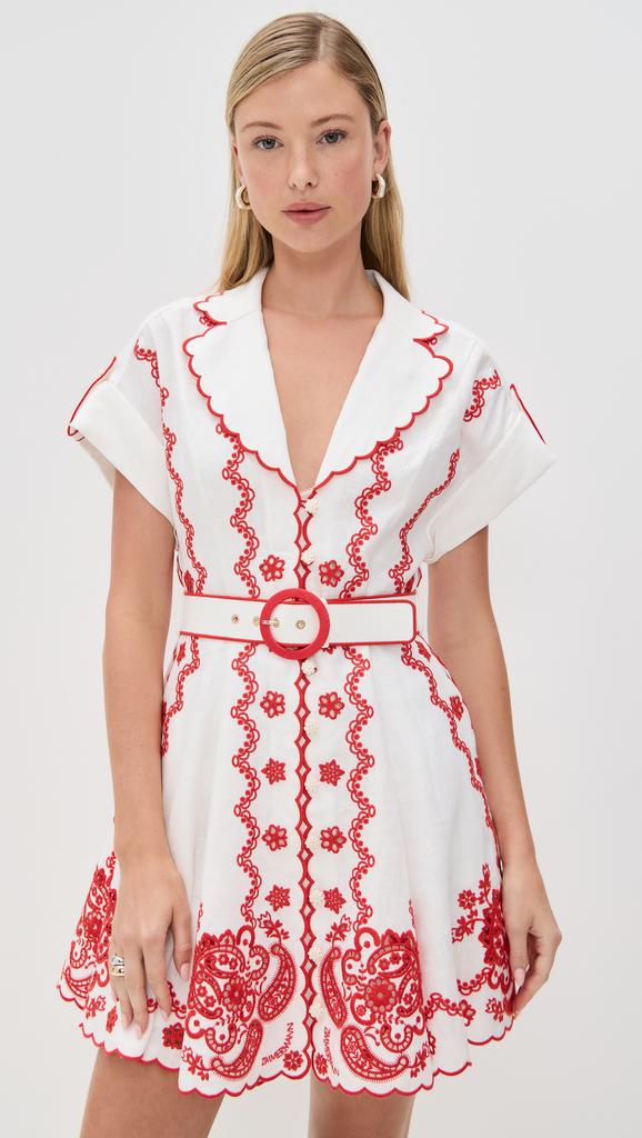 Zimmermann Lucky Embroidered Mini Dress