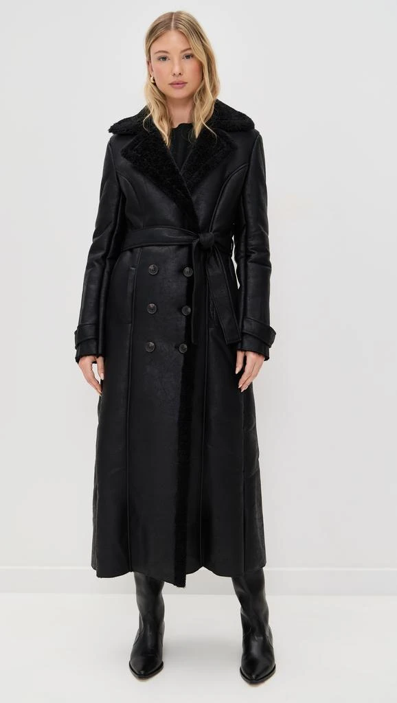 Bardot Vegan Leather Trench Coat
