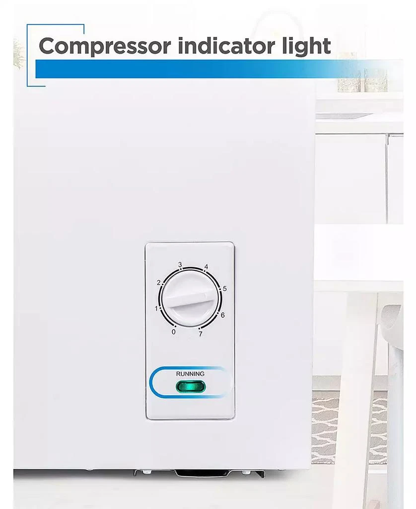 Black & Decker BLACK+DECKER 2.7 Cu. Ft. Compact Chest Freezer, Deep Freezer Holds Up To 94.5 Lbs. of Frozen Food, Removable Storage Basket, Mechanical Temperature Control, Manual Defrost, R600a Refrigerant, BCFK726, White 5