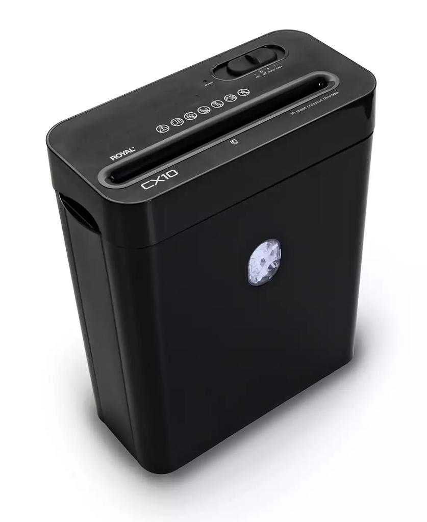 royal 10 Sheet Cross Cut Lift Off Paper Shredder, Black