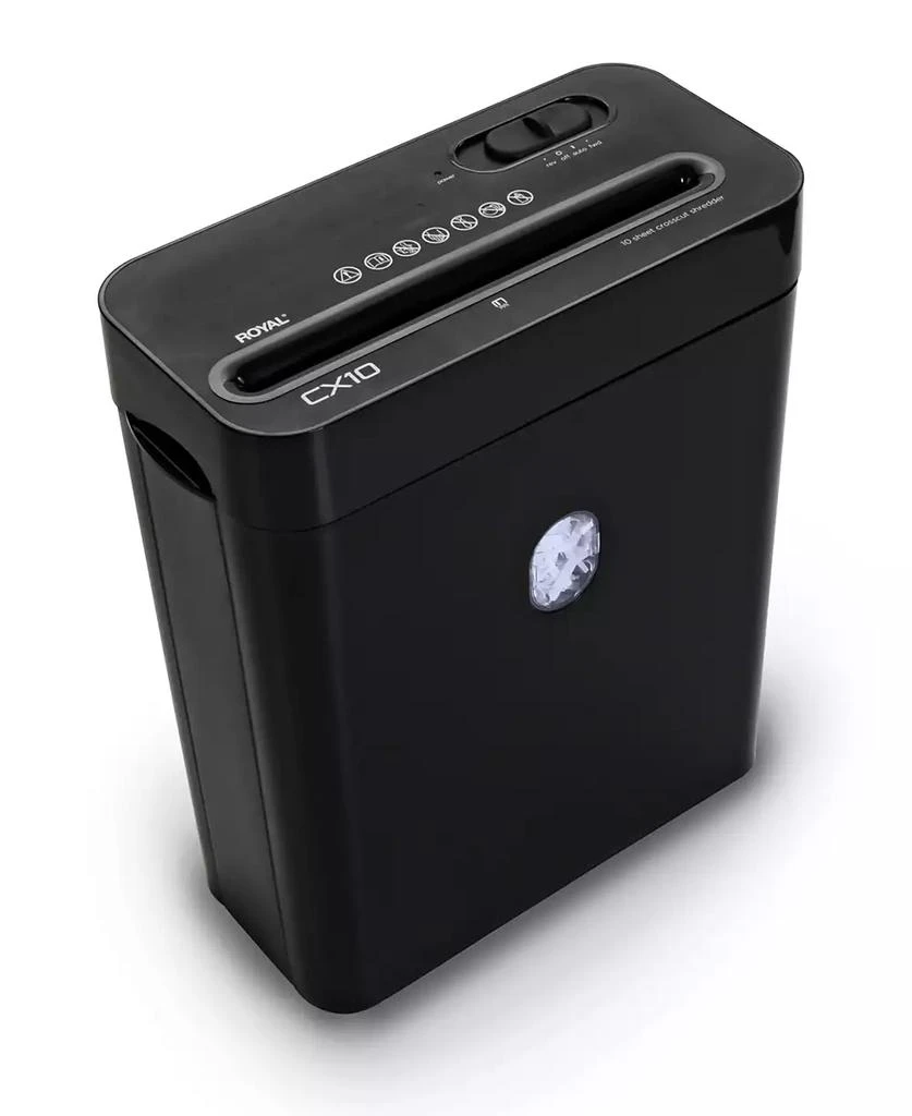 royal 10 Sheet Cross Cut Lift Off Paper Shredder, Black 1
