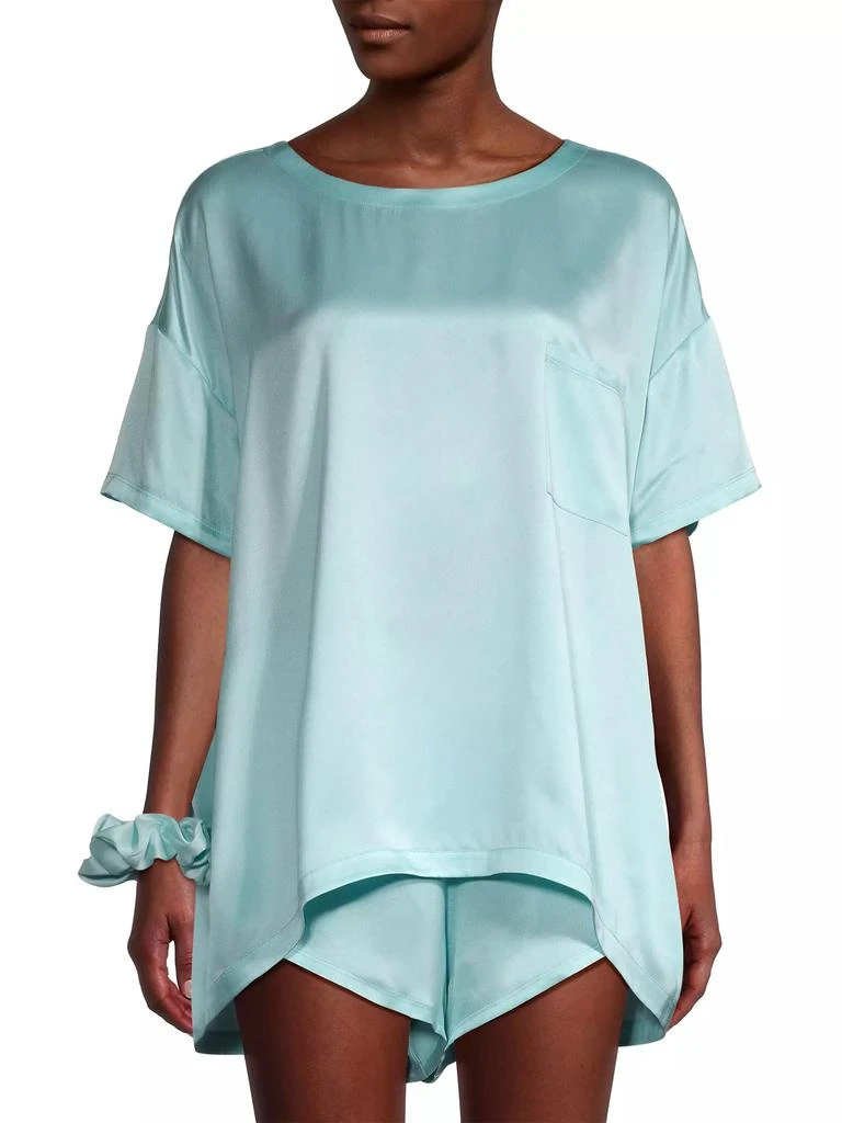 Lunya Stuff Of Dreams Silk Sleep T-Shirt, Shorts & Scrunchie Set 3