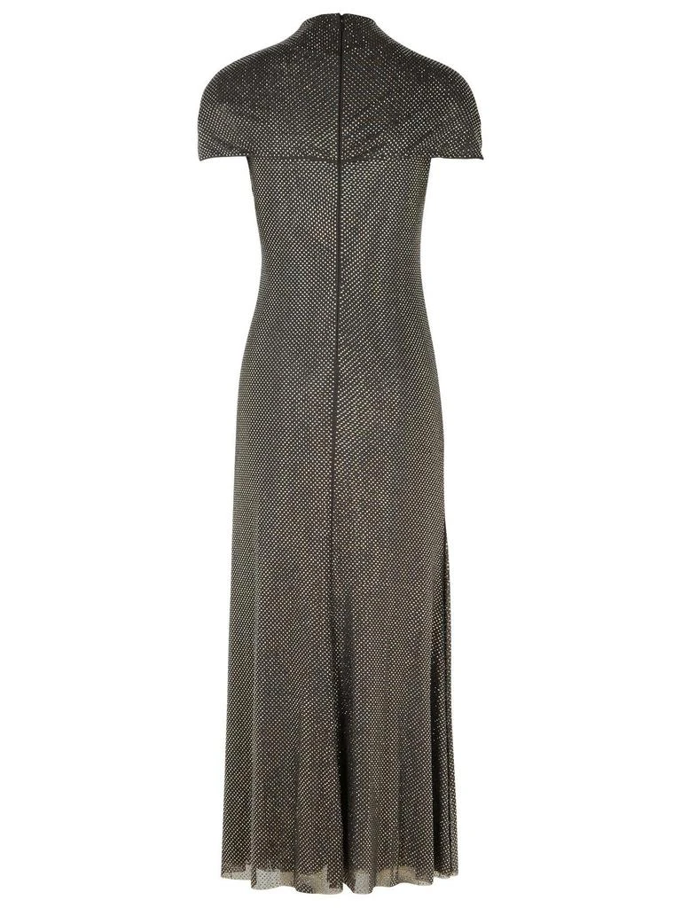 long sleeve metallic maxi dress Long-Sleeve Draped Maxi Dress