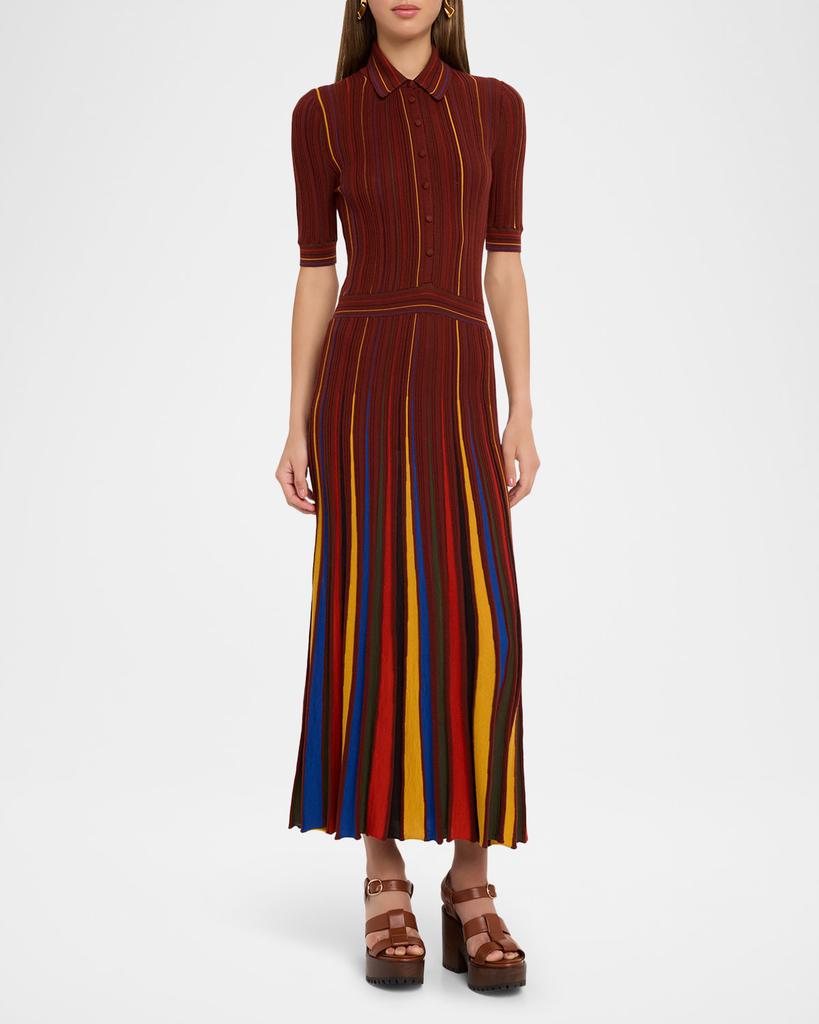 Gabriela Hearst Calypso Pinstripe Merino Dress