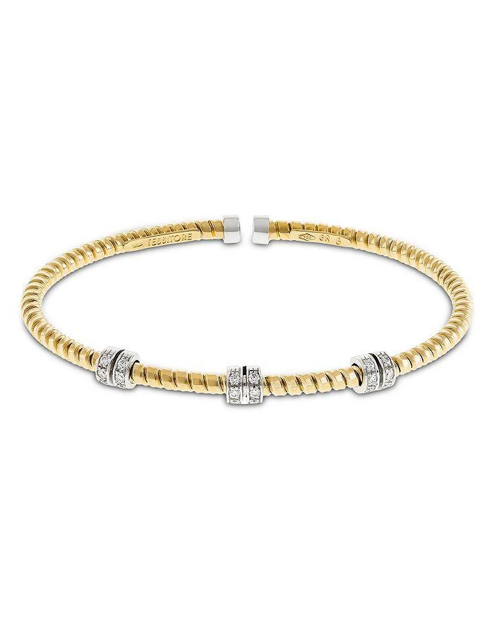 Alberto Milani 18K Yellow Gold Diamond Via Mercanti Tubogas Rope Bracelet