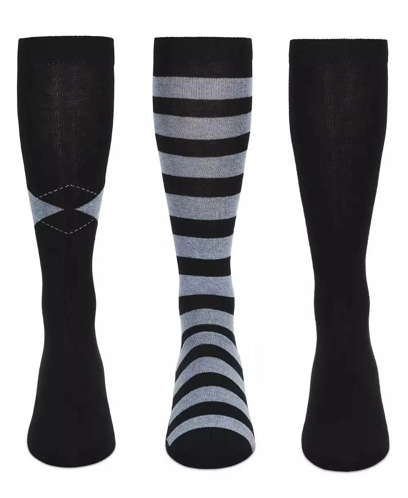 Memoi Big Girls 3 Pair Pack Soft Stripe Knee High Socks 3