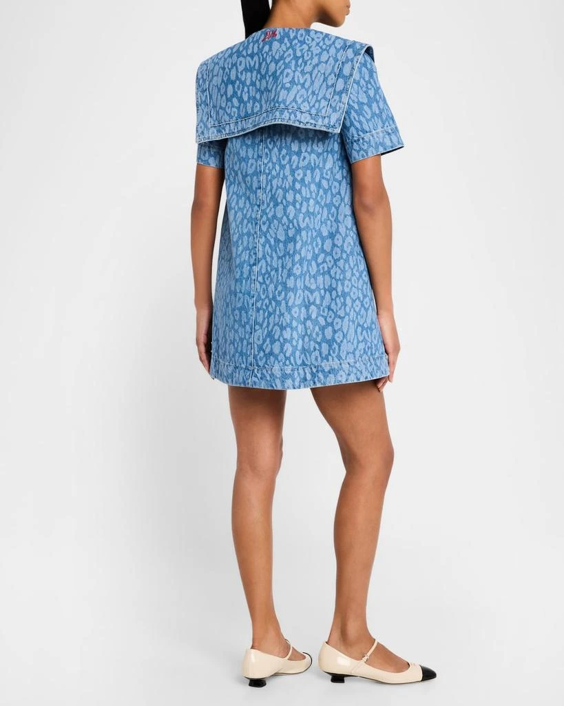 Damson Madder Goldie Denim Leopard Swing Dress 3