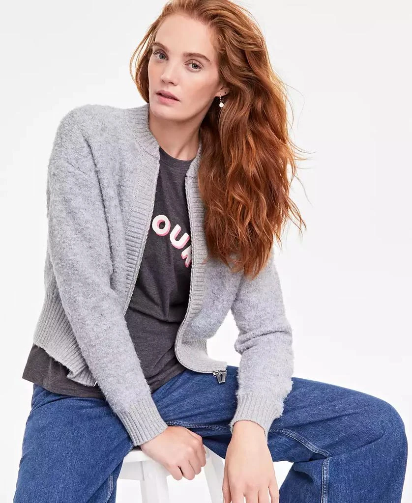 On 34th Women's Boucle Cozy Bomber Jacket, Created for Macy's 1