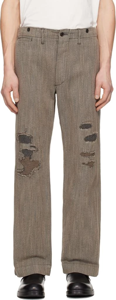 RRL Gray Samson Flat Front Jeans