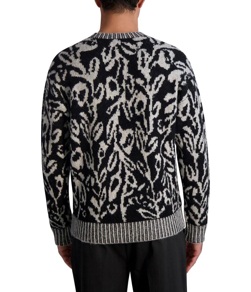 Karl Lagerfeld Paris FLORAL WOOL BLEND JACQUARD SWEATER 3