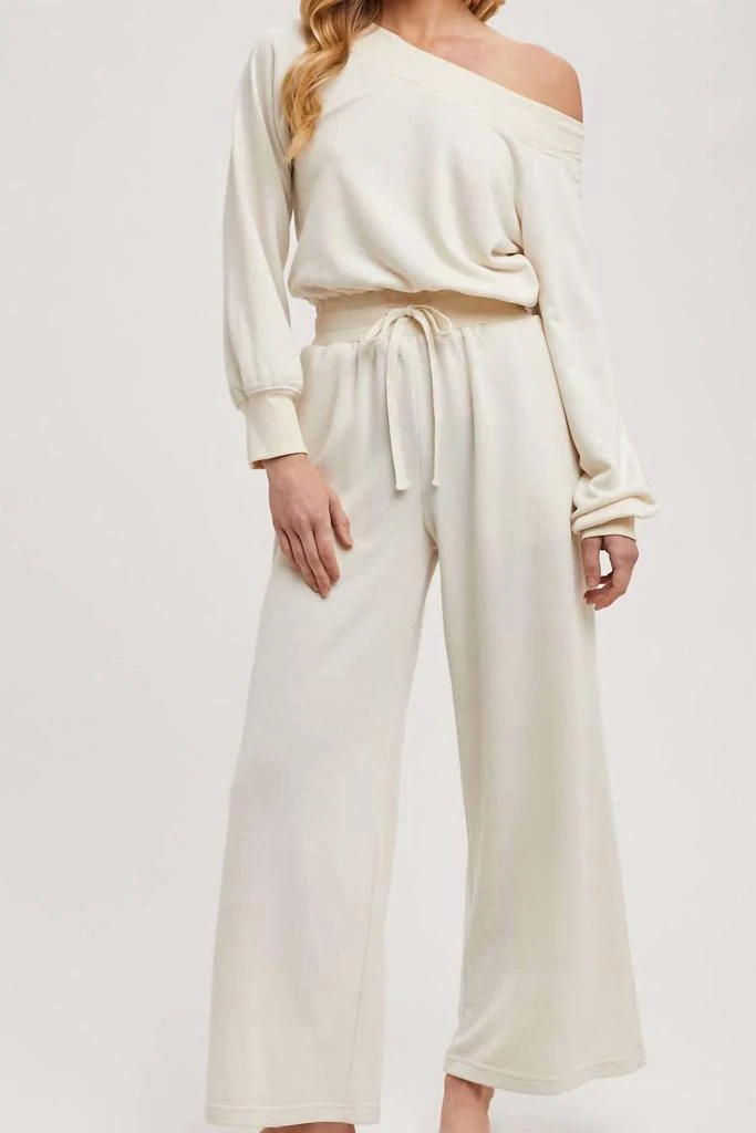 BluIvy Bluivy - Wide Neck Off The Shoulder Knit Jumpsuit