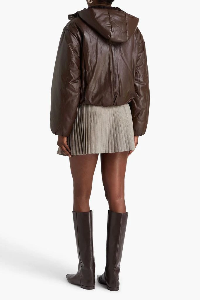 Sandro Leather hooded jacket 3