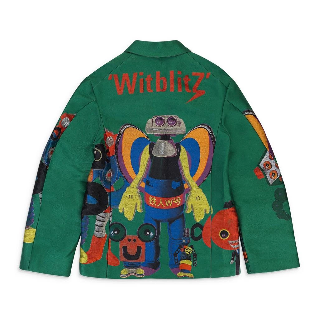 Walter Van Beirendonck W- FAMILY BOXY GREEN BLAZER 3