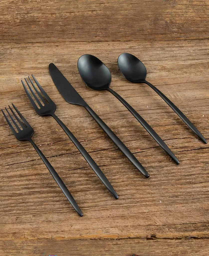 Cambridge Silversmiths Gaze Black Satin 20-Piece Flatware Set, Service for 4 2