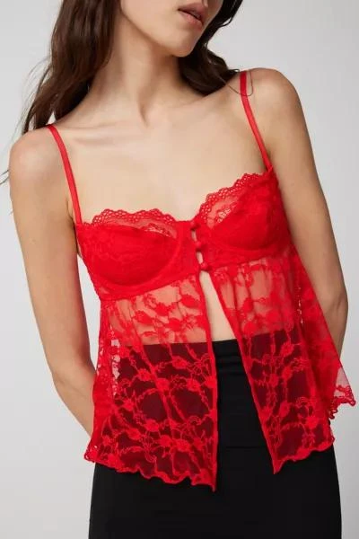 Out From Under Out From Under Cherie Sheer Lace Cropped Babydoll Cami 1