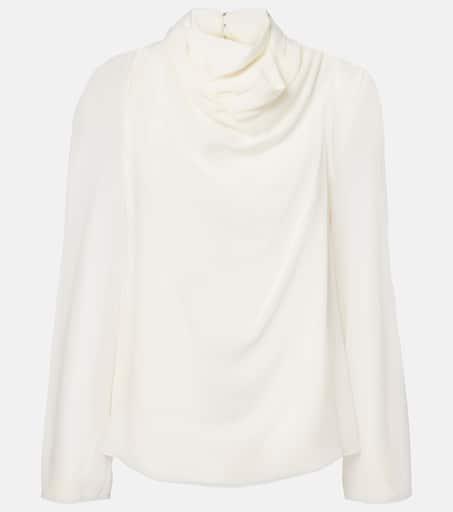 Altuzarra Cara draped high-neck silk top