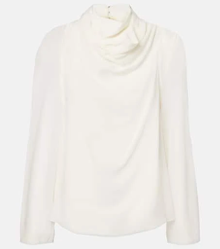 Altuzarra Cara draped high-neck silk top 1