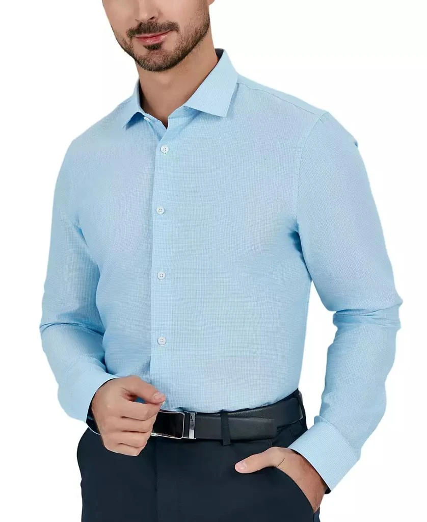 Tallia Men's Slim Flit Dobby Micro-Grid Button-Front Dress Shirt 7