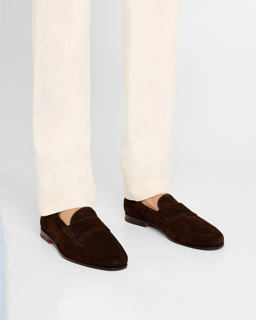 Santoni Men's Carlos Suede Penny Loafers 2