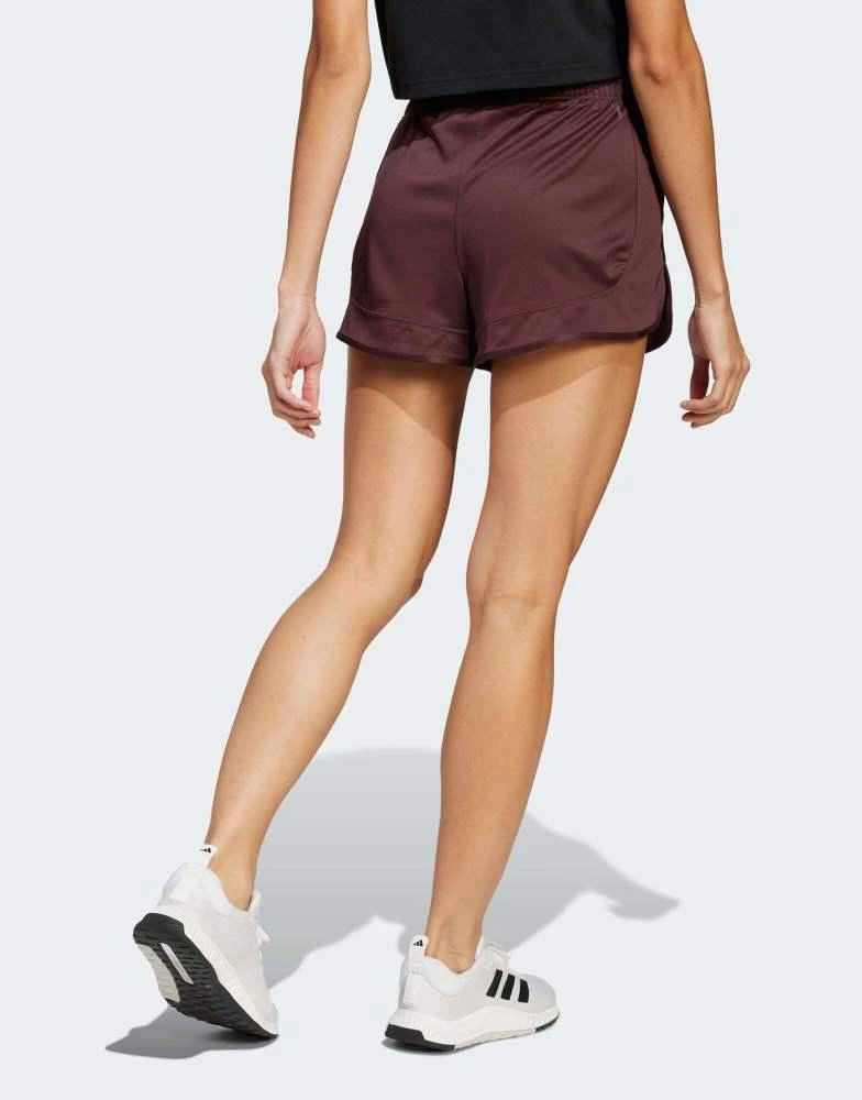 Adidas adidas Training pacer essentials knit high-rise shorts in red 2