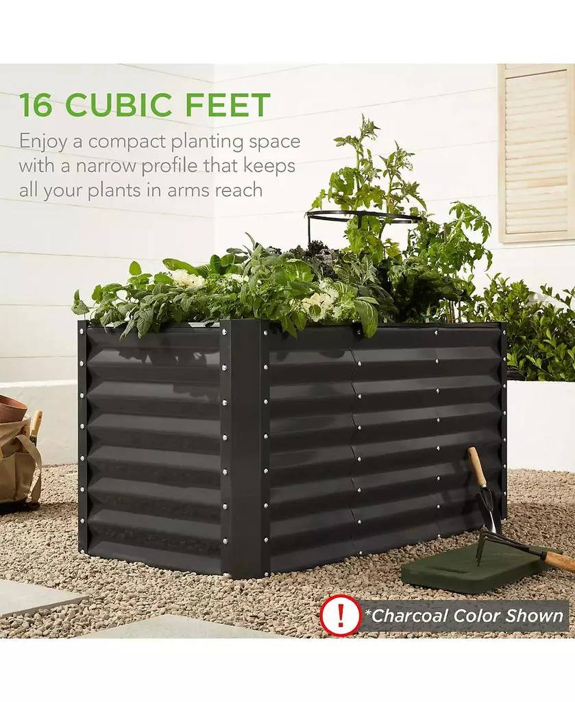 Best Choice Products 4x2x2ft Outdoor Metal Raised Garden Bed, Planter Box for Vegetables, Flowers 7