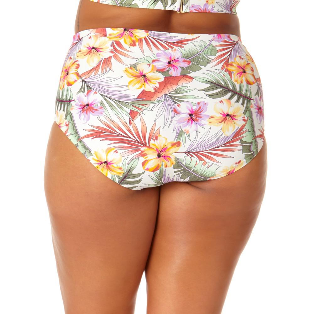 Salt + Cove Salt + Cove Juniors' Plus Size Printed High-Waist Swim Bottoms, Created for Macy's