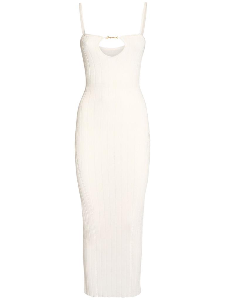 Jacquemus La Robe Sierra Bretelles Knit Midi Dress