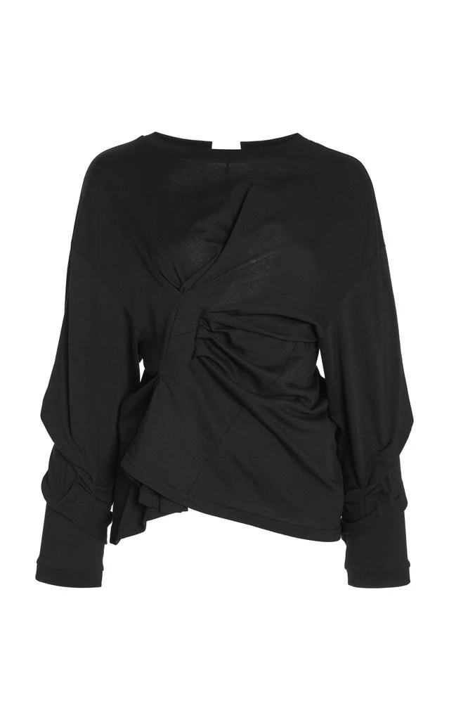 A.W.A.K.E. Mode A.W.A.K.E. MODE - Organic Cotton Open-Back Knotted Jersey Top - Black - S - Moda Operandi 1