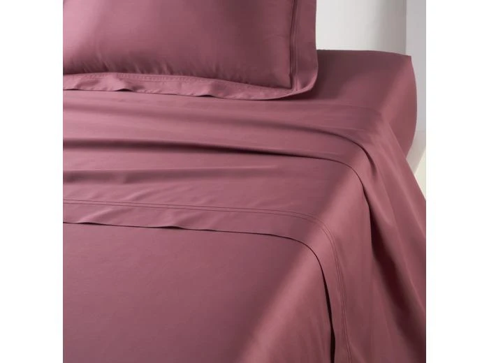 Yves Delorme Yves Delorme - Drap plat en satin de coton rose, Triomphe