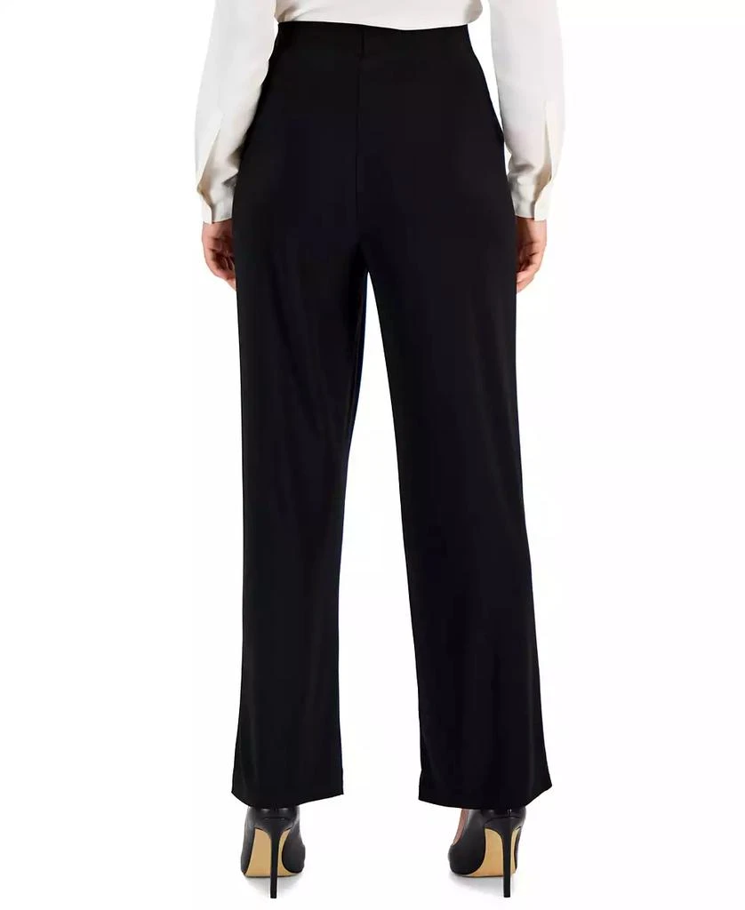 AK Anne Klein Petite Solid Wide-Leg Pull-On Knit Pants, Petite & Petite Short 2