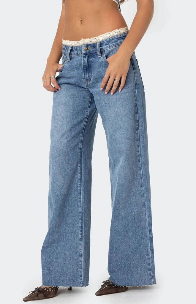 Edikted Karlie Lace Trim Jeans 4