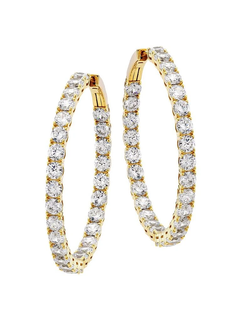 Adriana Orsini Tennis Perfect 18K Gold-Plated
Cubic Zirconia Inside-Out Hoop Earrings 1