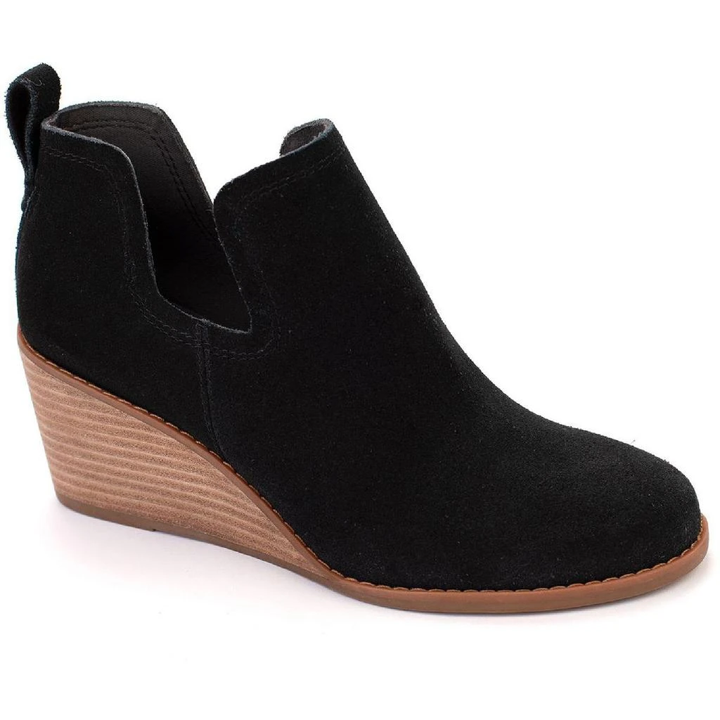 TOMS Kallie Womens Suede Ankle Wedge Boots 1