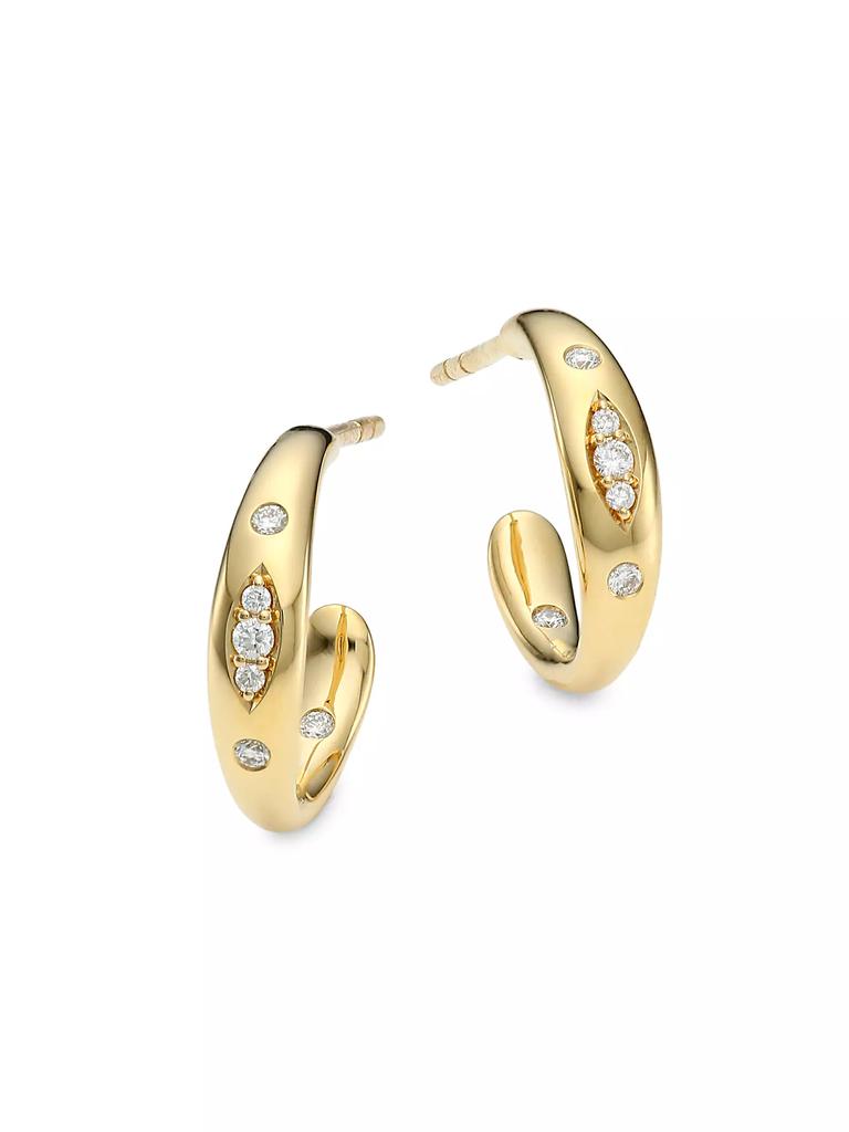Tamara Comolli Gypsy 18K Yellow Gold & Pavé Diamond Small Hoop Earrings