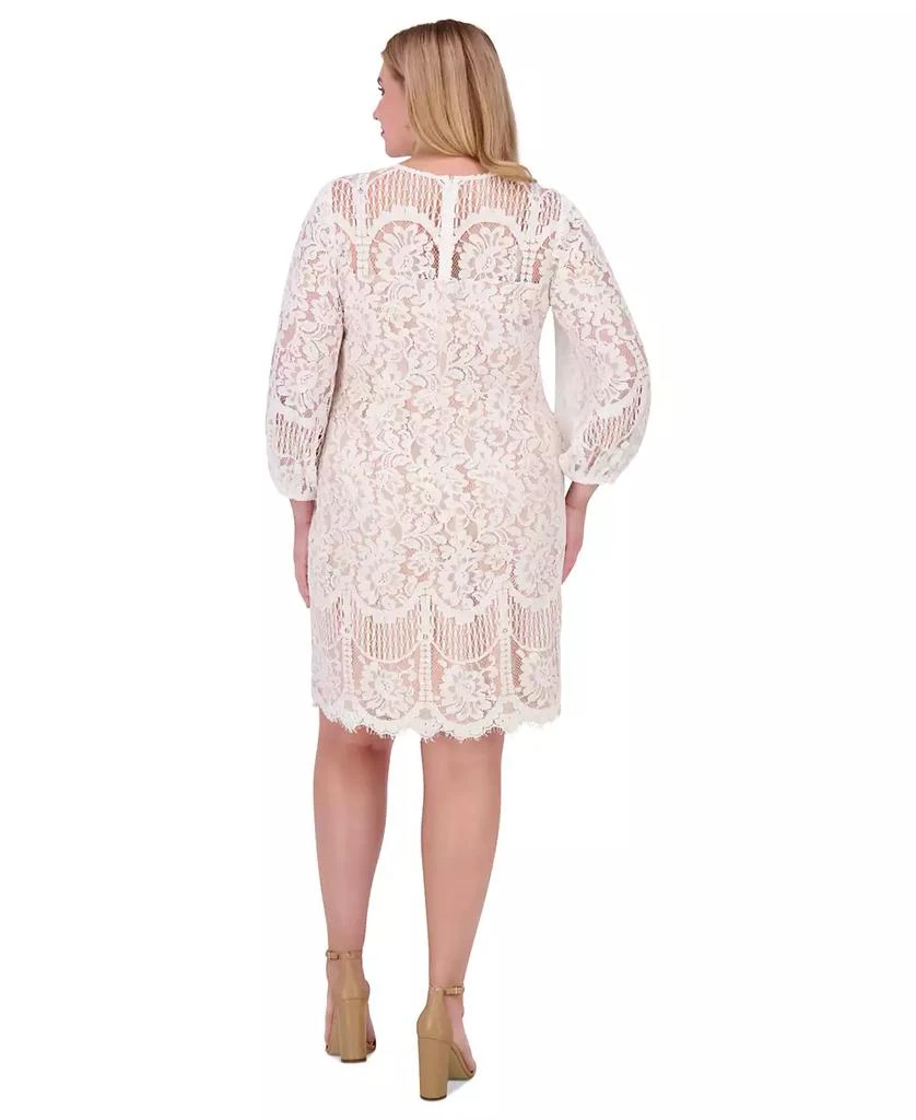 Vince Camuto Plus Size Jewel-Neck Lace Shift Dress 6