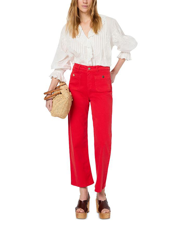 Gerard Darel Lida Straight Jeans in Red