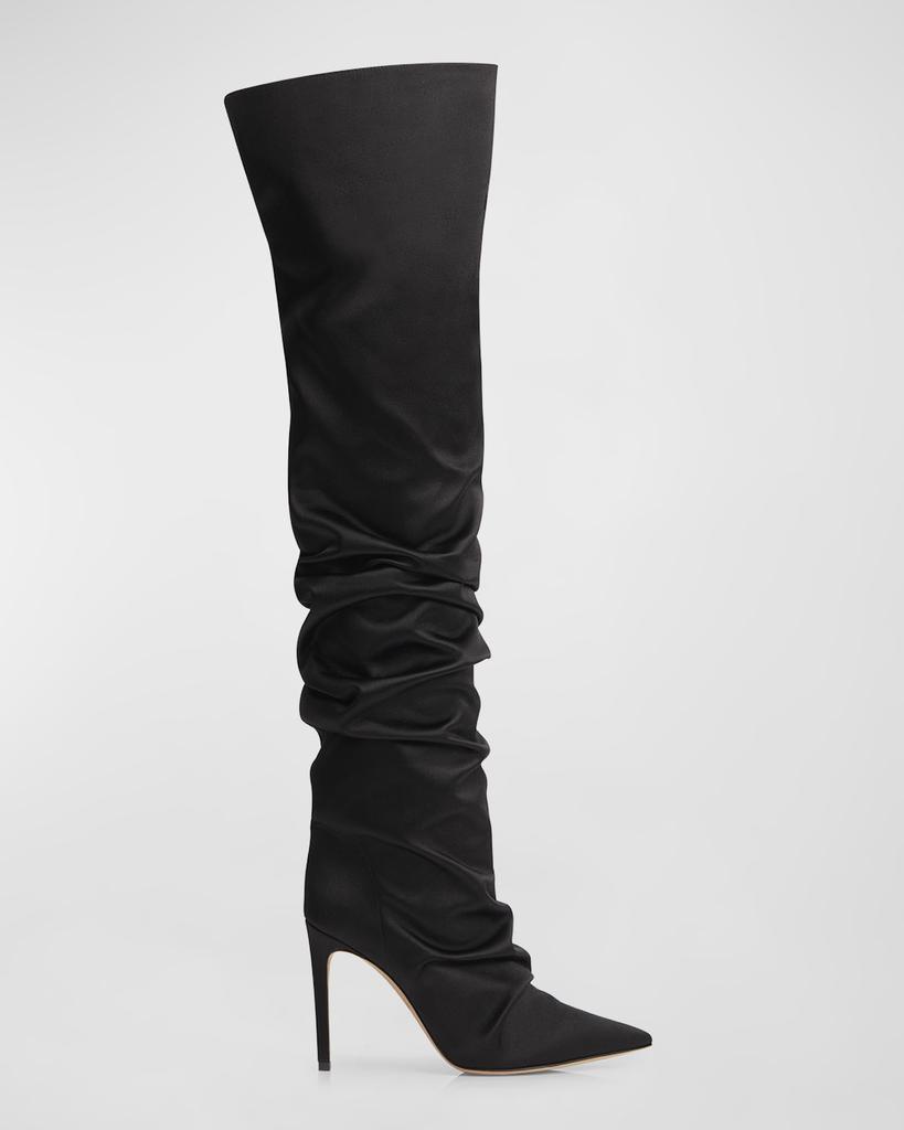 Prota Fiori Primavera Slouchy Silk Over-The-Knee Boots