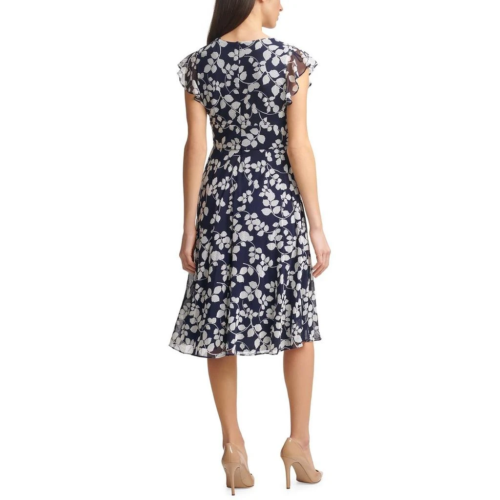 Jessica Howard Petites Womens Cocktail Midi Fit & Flare Dress 2