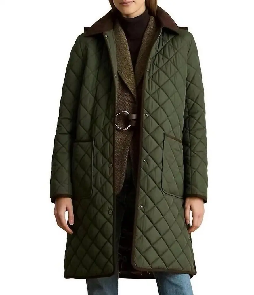 Ralph Lauren Ralph Lauren - Quilted Faux-suede Trim Coat With Hood