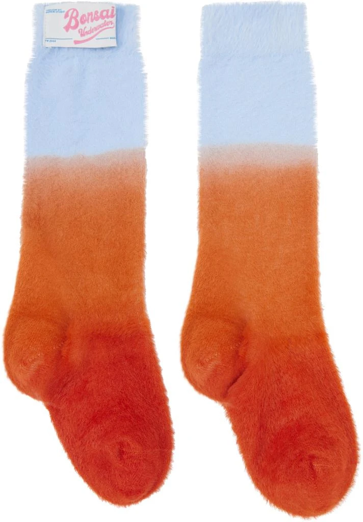 Bonsai Blue & Orange Fluffy Socks 1