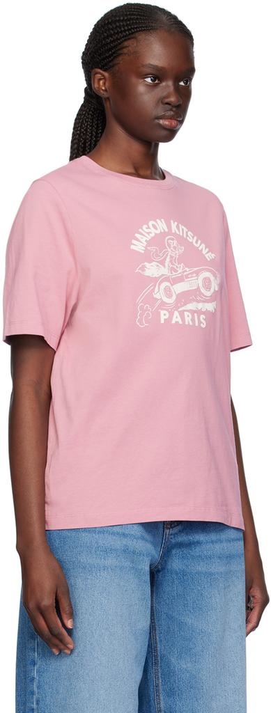 Maison Kitsuné Pink Racing Fox T-Shirt