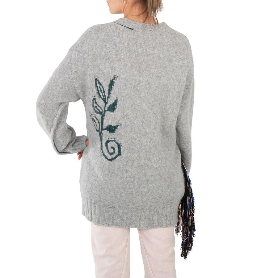 Stella McCartney Folk Artwork Wool Blend Knit Sweater In Grey 3