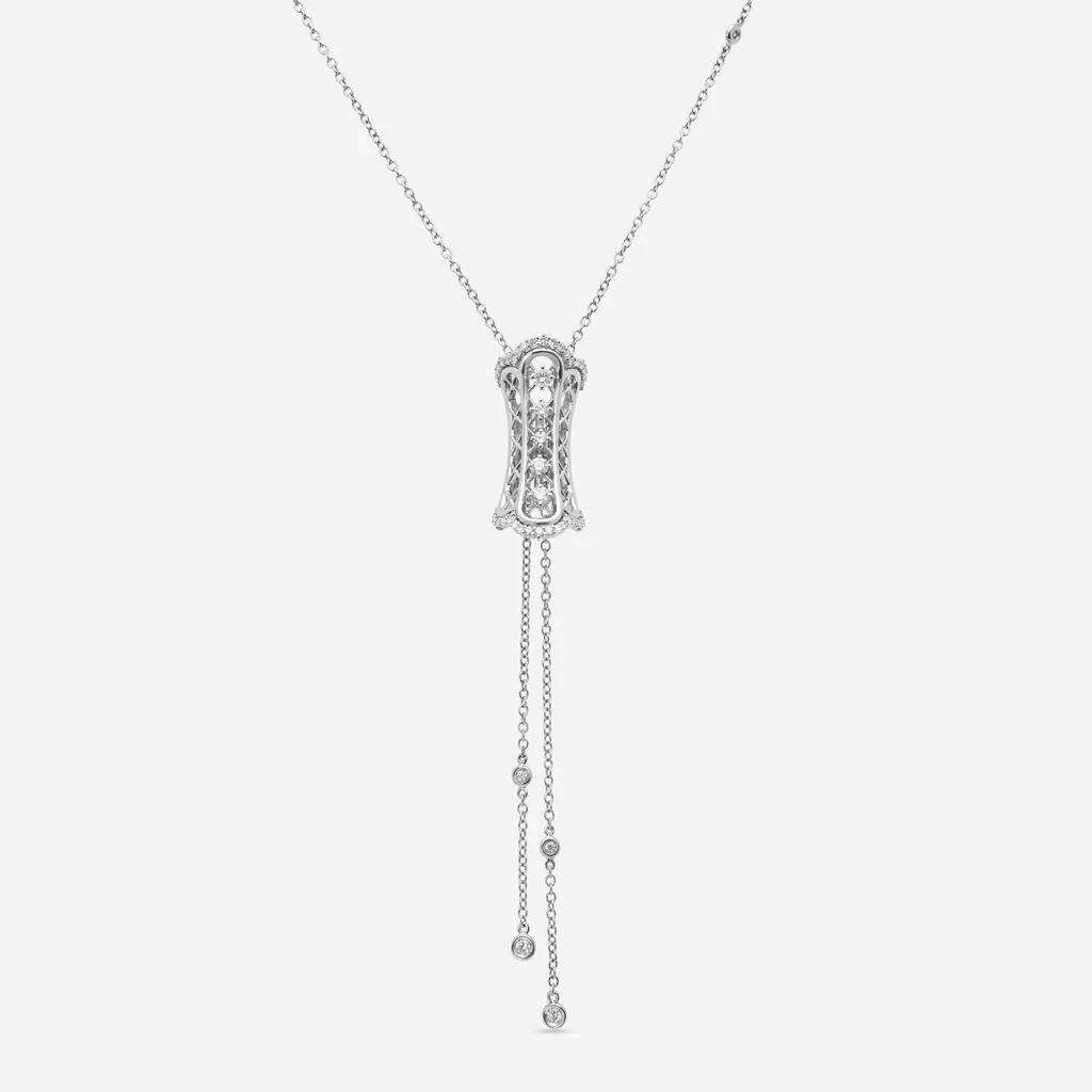 Damiani Damiani Burlesque 18K White Gold, Round Brilliant Cut Diamond 0.81ct. tw. Lariat Necklace 20049153 1
