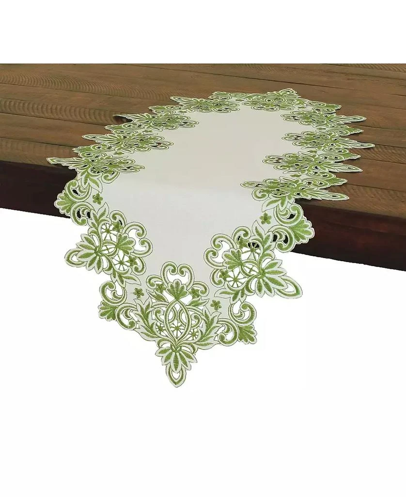Xia Home Fashions Victorian Lace Embroidered Cutwork Spring Table Runner 1