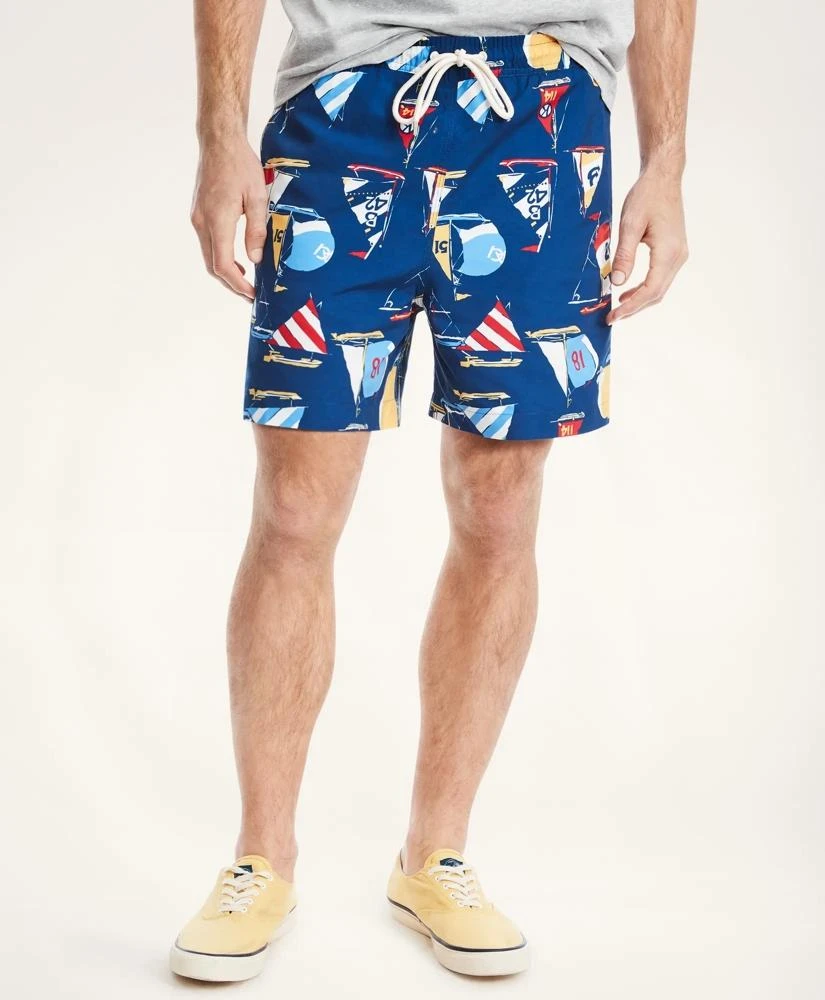 Brooks Brothers Sail Boat Print Swim Trunks 1