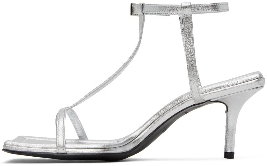 Juun.J Silver Leather Heeled Sandals 3