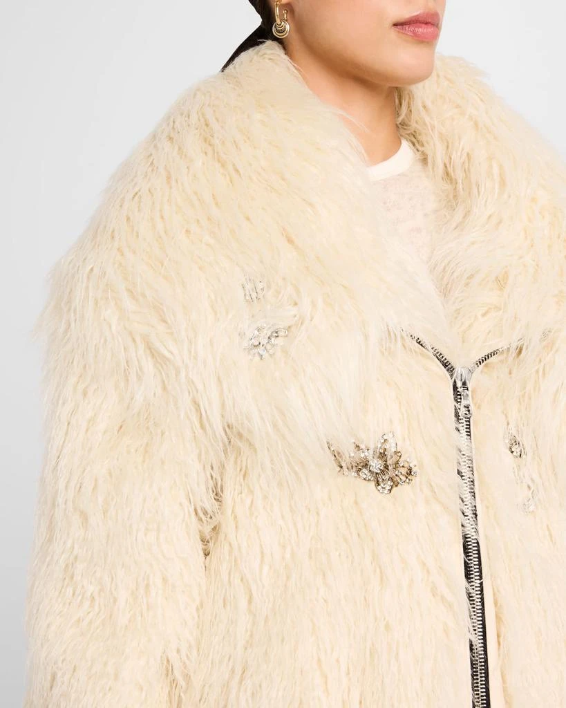 Cout De La Liberte Cory Embellished Faux Fur Coat 5