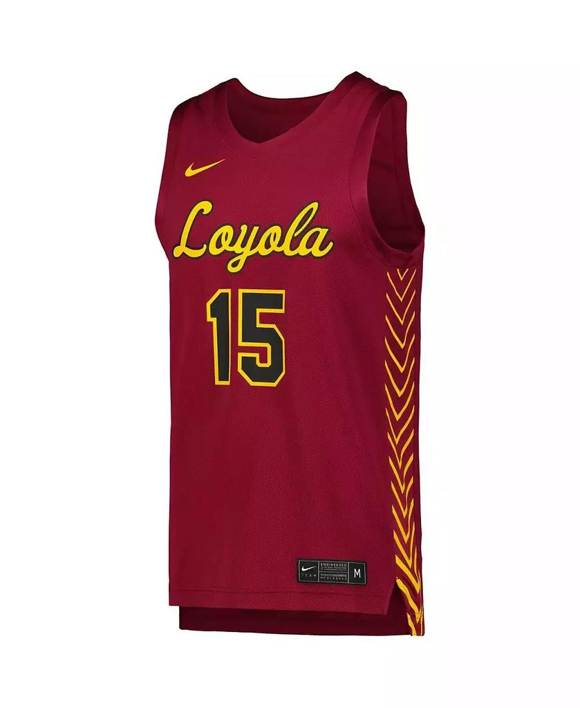 NIKE Men's #15 Maroon Loyola Chicago Ramblers Replica Basketball Jersey 2