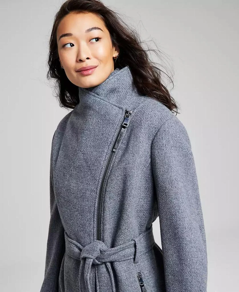 Calvin Klein Womens Wool Blend Belted Wrap Coat, Created for Macys 4