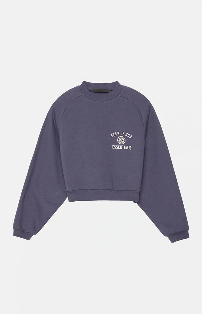 Essentials Women's Marine University Fleece Cropped Crew Neck Sweatshirt 1